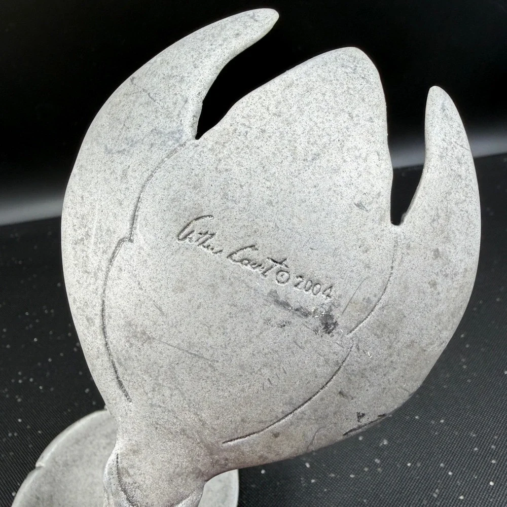 Arthur Court 2004 Bunny Rabbit Salad‎ Server Set Aluminum 11 Inch 2 Piece Silver
